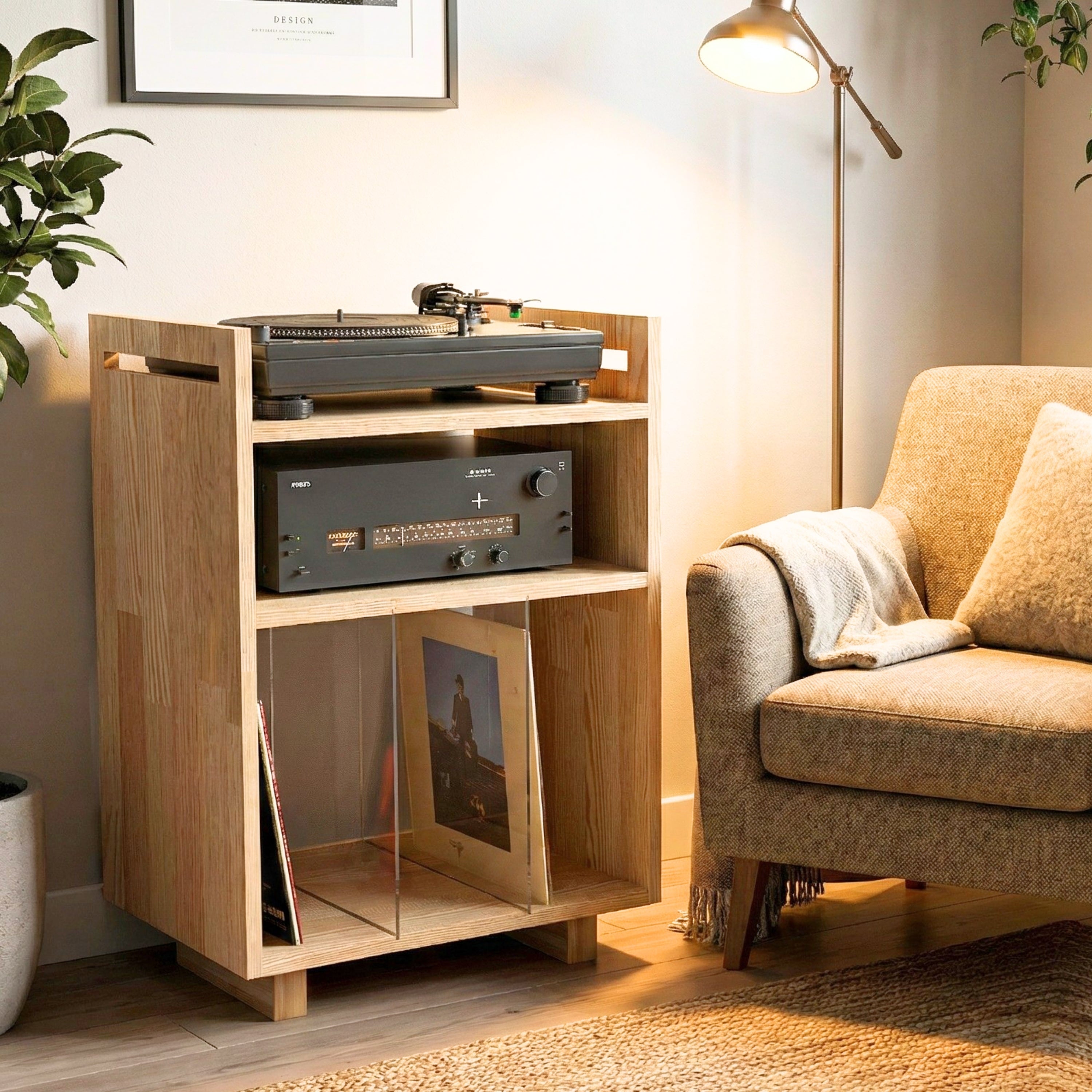 Record Player Stand & Record Display Stand