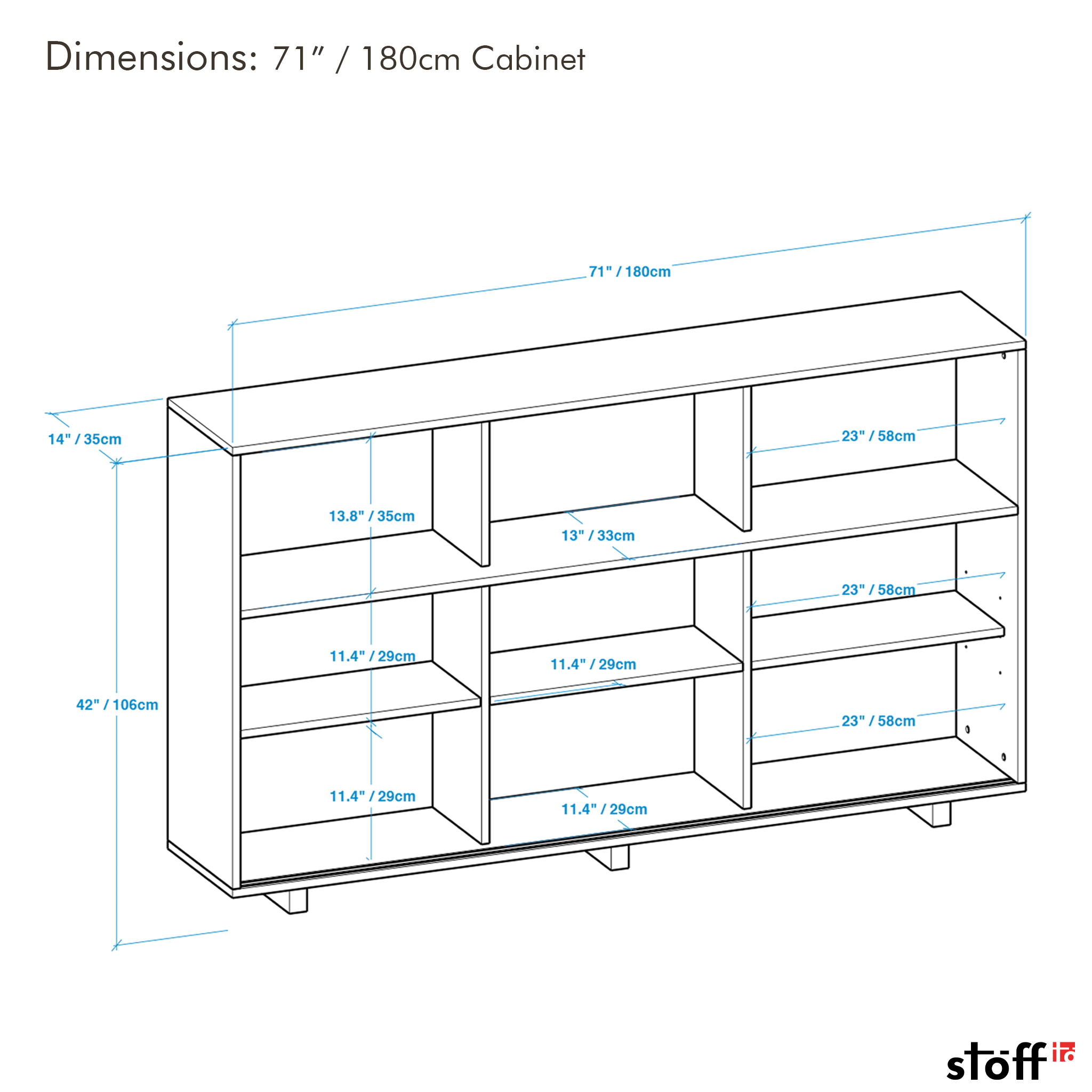 Hohes Sideboard aus Massivholz