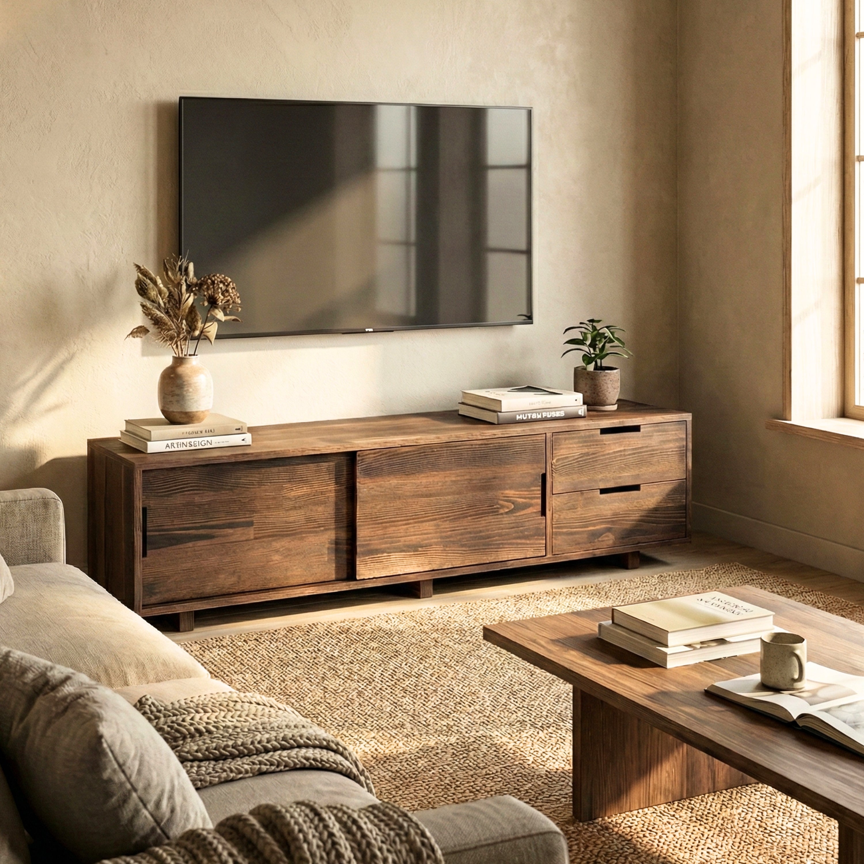 Media Console with Drawers