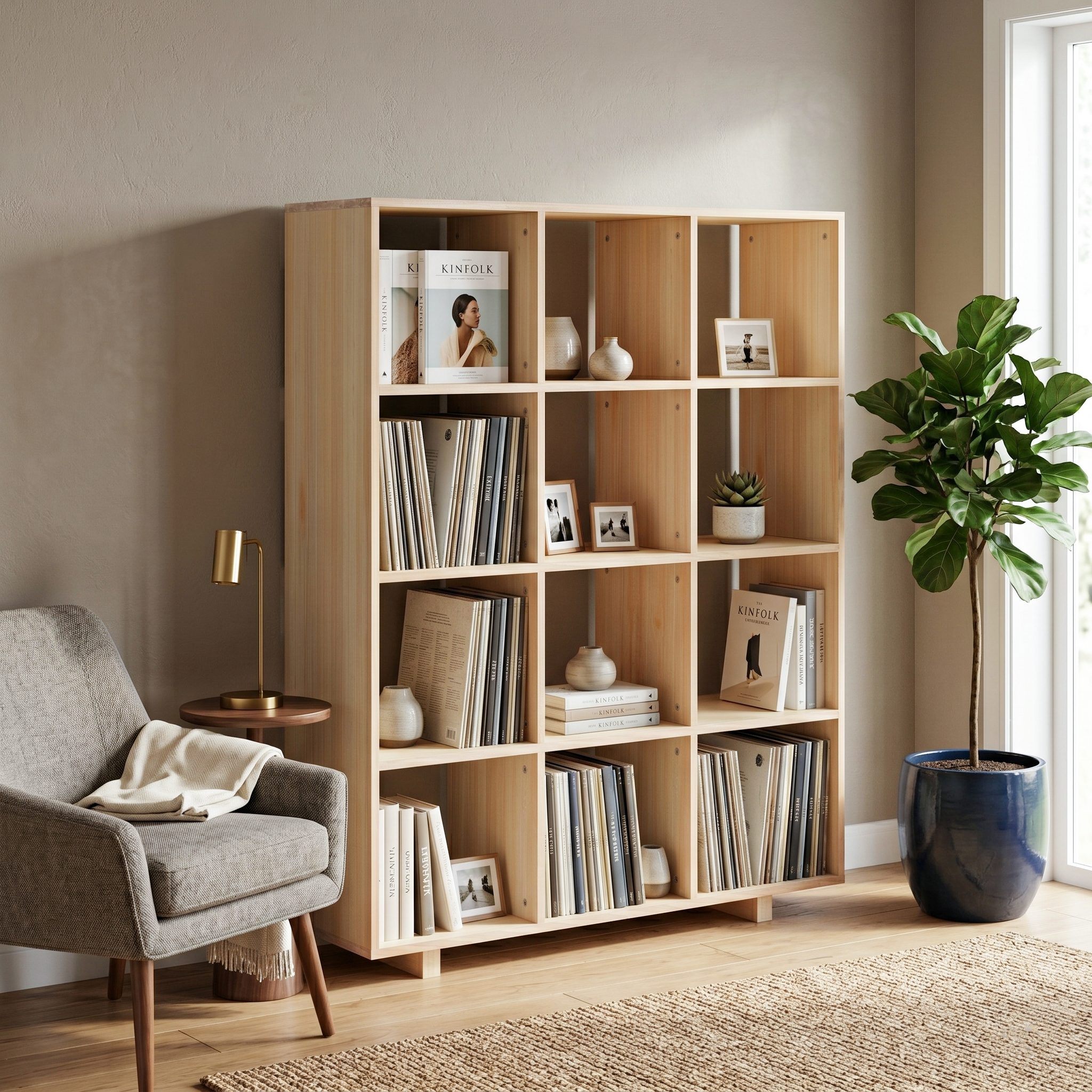 Étagère à disques et bibliothèque à 3 niveaux