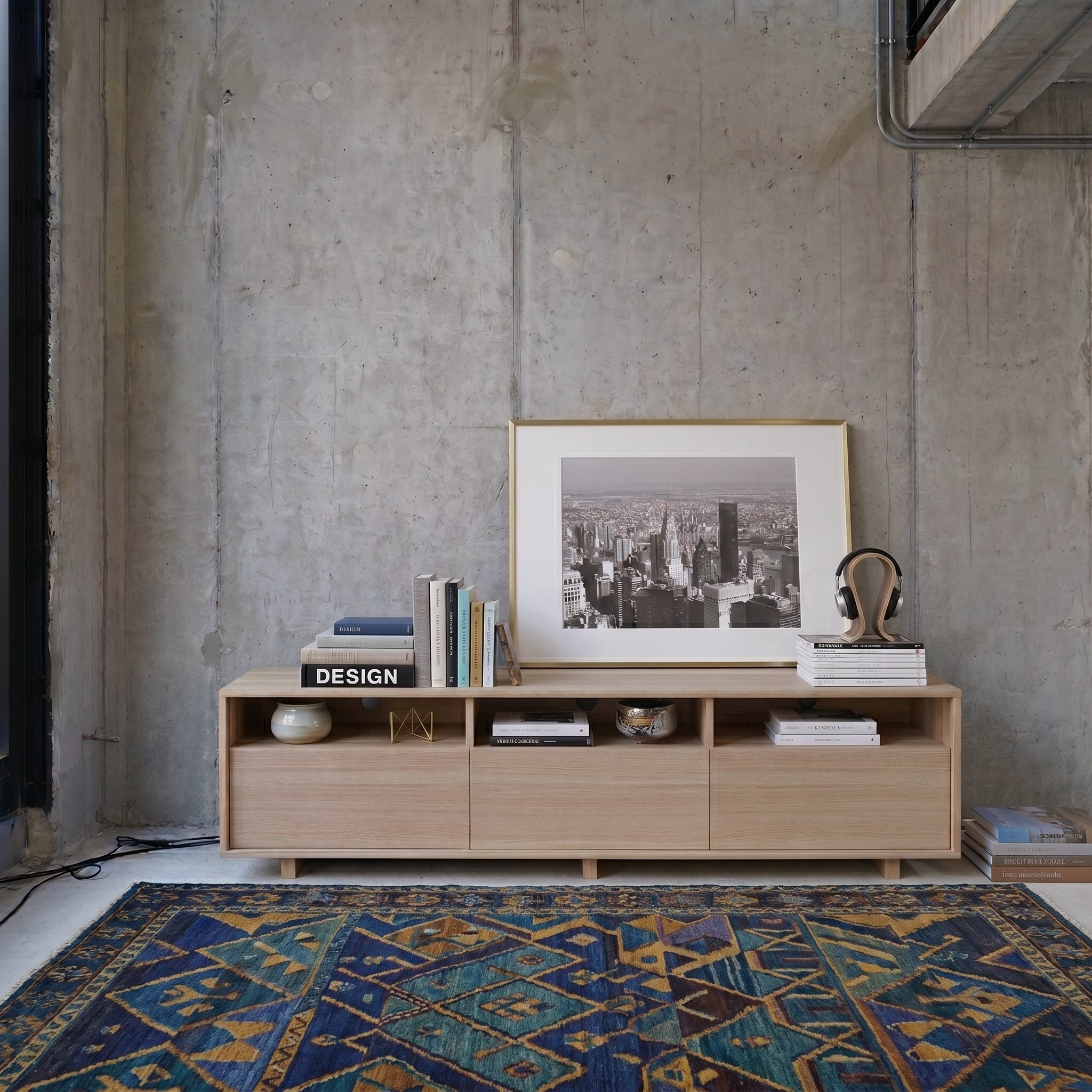 Medienkonsole und TV-Ständer aus Massivholz M7