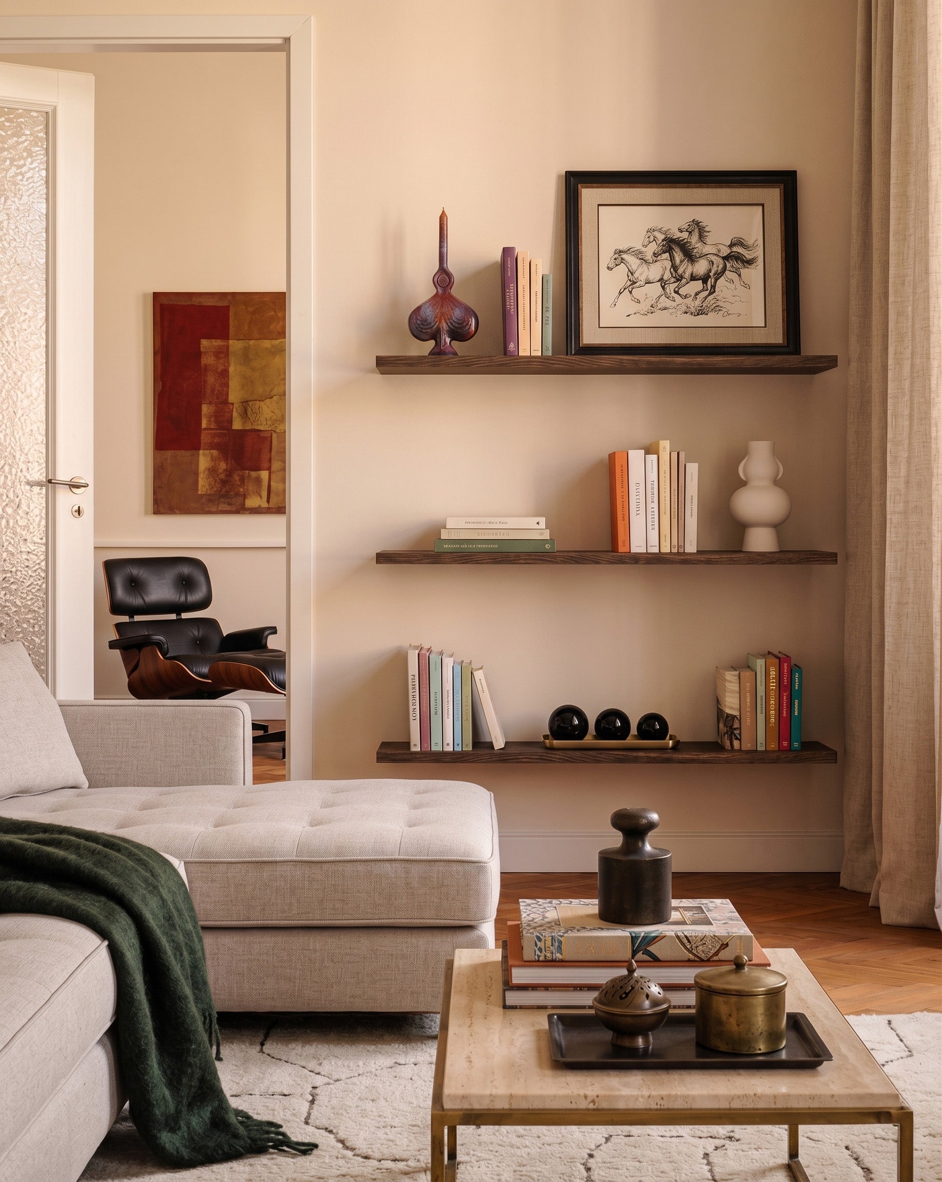 Solid Wood Floating Shelf, Wall Mounted Shelf