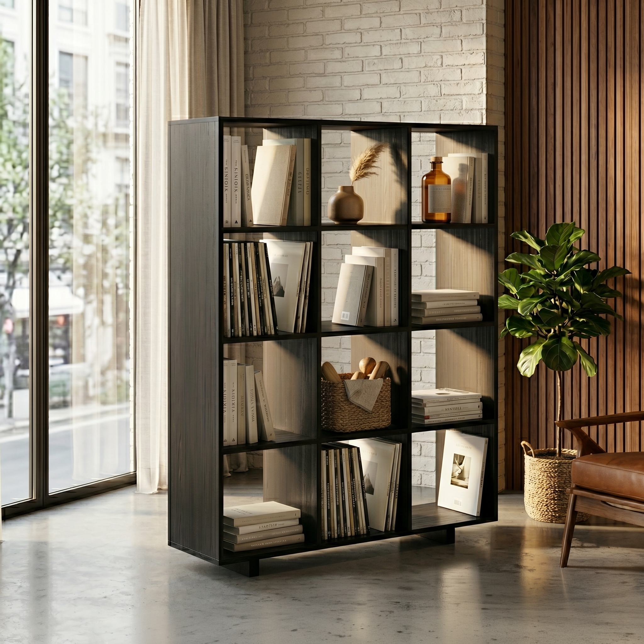 Étagère à disques et bibliothèque à 3 niveaux
